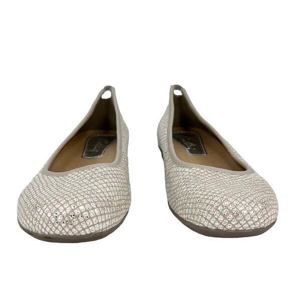 Earthies Ennis Ballet Flats 6 Taupe Silver Orthotic Arch Support Comfort - Picture 13 of 15